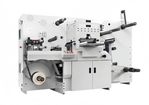 MWC-330P Self-Adhesive Label Screen Printing Machine with UV Drying, Flatbed Hot Foil Stamping, and Intermittent Rotary Die Cutting & Slitting Functions