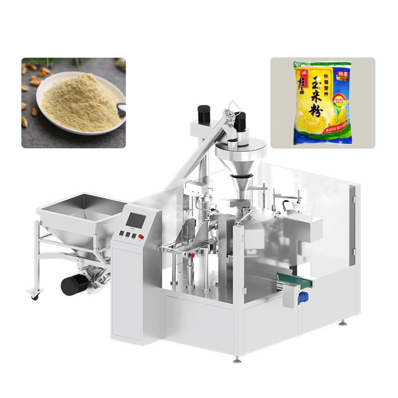 Rotary Automatic Pouch Corn Starch Powder Filling Sealing Packing Machine 
